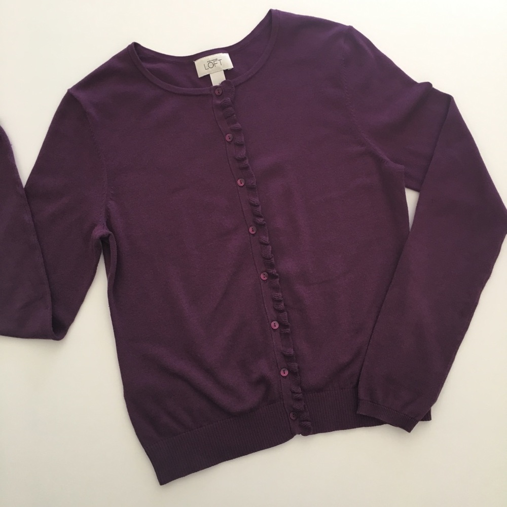 💐Loft purple Cardigan Size S💐